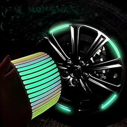 Car & Bike Wheel Reflective Stickers – 20Pcs Redium Color Rim Stripes for Night Visibility & Safety – Waterproof Anti-Scratch Decorative Tape for Car, Motorcycle, Truck, Bus, Wheel Rims-picture-20