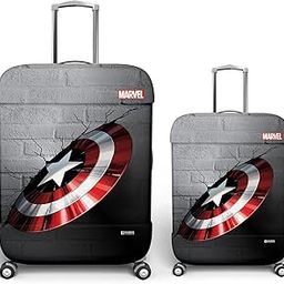 Homestic Marvel Captain America Shield Luggage Cover | Polyester Travel Suitcase Cover | Washable | Stretchable Suitcase Cover | 18-22 Inch-Small | 26-30 Inch-Large | Pack of 2 | Gray-image-31