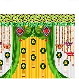 DARSHANAM WORLD Decorative Backdrop for Parties, Weddings, Baby Shower & Event – Photo Booth Background, Reusable Backdrop & Easy to Assemble Party Wall Decor (5x8 Feet)-Polyester (Yellow)-image-91