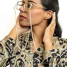 Spectacles Skin Color Plastic pearl Chain Holder Eyeglass Chain Sunglasses Holder Lanyard Necklace-28