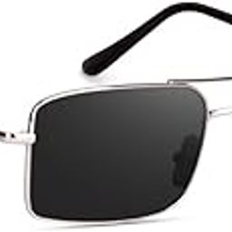 Karan Aujla Mens Classic Retro Frame Vintage Narrow Rectangular Pimp Metal Sunglasses Goggles-image-89