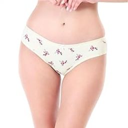 FLIRTFUSION Panties for Women, High Coverage Cotton Blend Panty, Ladies Printed Briefs, Breathable Mid-Waist Underwear, Moisture-Wicking, Bikini Knickers - Light Purple/Light Pink/Lemon Green-image-38