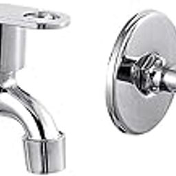 AMiRiTE AMR72 Oreo Stainless Steel Long Body taps for Bathroom and Kitchen taps with Chrome Finish and Quarter Turn Fitting with Wall Flange and Teflon Tape Set of (2)-picture-11