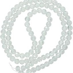 Enakshi 8mm Gorgeous Crackle Lampwork Glass Round Beads Strand Clear-image-14