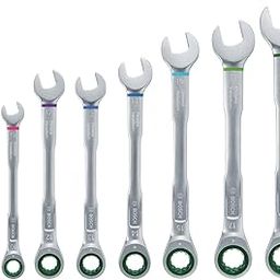 Bosch Ratchet Combination Wrench 8-Piece Set - Chrome Vanadium Steel, 72 Teeth, 5-Degree Working Angle, Rust Resistant & Comes with Compact Storage Case (Sizes: 8mm to 19mm)-13