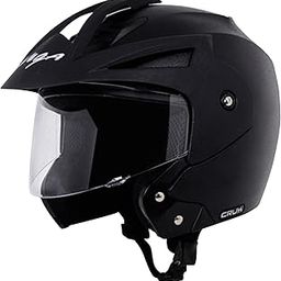 Vega Crux ISI Certified Flip-Up Helmet for Men and Women with Clear Visor(Black, Size:M)-image-41