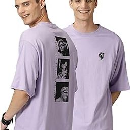 Cotton Men's Half Sleeve Printed Drop Shoulder Oversized Tshirt-image-38