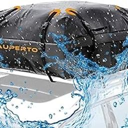 AUPERTO Waterproof Roof Cargo Bag - Rooftop Luggage Carrier with Wide Straps, Black, Soft Shell, 15 Cubic Feet, 425 Liters, Fits Cars, Vans, SUVs-image-6