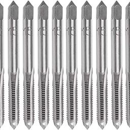 YXQ M5 x 0.8mm Tap Machine HSS Metric Right Hand Thread 3 Straight Flute Taps Taper and Plug (10Pcs)-17