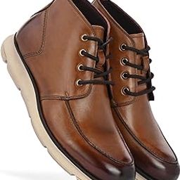 Stylish Leather Boots with Ultra-Light EVA Sole & Contrast Stitching-image-87