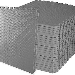 Litenyx 4Pcs 1 inch /25 mm Gym Floor mat Rubber for Heavy Workout at Home Puzzle Floor mat for Home Exercise, Interlocking EVA Thick Protective Tiles Flooring Yoga, Gym Flooring Mats(Grey)-15