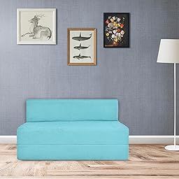 FRIENDS LIFE 2 Seater Sofa Cum Bed | 1 Years Warranty | Foldable Sofacum Bed | Jute Finish Fabric, Blue (4X6) inches Comfort for All Sofa Cum Bed for Living Room & Guests (N-FA060)-image-17