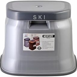 SKI Mercury Medium Height Stool, Unbreakable, Sturdy with a Wide seat, for Bathroom, Kitchen, Office, Shops etc- Grey-image-14