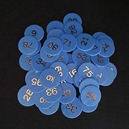 VINAYAKAMART Plastic Numerical Token/Coins (1 to 100) Number Coins Blue Colur (Small)-13