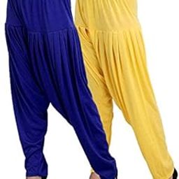Women's Viscose Patiala Pants Combo Pack of 2 (RoyalBlue and Yellow ; 4XL)-picture-25