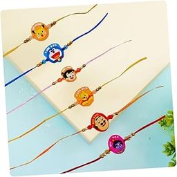 Rakhi for Kids, Brother Rakhi Set of 6 for Brother Boys Baby Kids, Designer rakhi for Children, Rakshabandhan Set Motu, Pikachu, Chota Bheem, Krishna, Doraemon, Bear-image-26