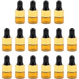 CALANDIS 20 Pieces Mini Empty Glass Essential Oil Refillable Brown Amber Bottles 1ML | Aromatherapy | Natural & Alternative Remedies-12