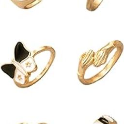 Ring for Women Elegant Latest Fashion Gold Plated Midi finger Stack Knuckle Rings Set for Women and Girls-image-101