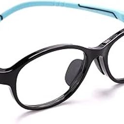 Intellilens Squarish Oval Kids Computer Glasses for Eye Protection | Zero Power, Anti Glare & Blue Light Filter Glasses | Blue Cut Lenses for Boys and Girls-image-77