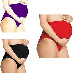 Women's Maternity Panties | High Waist Soft Comfy Cotton Lycra Pregnancy Panty | Women's Post and Pre Pregnancy-image-61