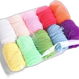 URBAN STORE 10-Color Wool Yarn Set for Punch Needle Embroidery, Hand Weaving & Knitting Crafts - DIY Starter Kit for Beginners-image-40