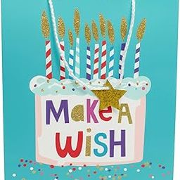Make A Wish Birthday Gift Bag – Medium Colorful Candle Design with Glitter Star and Rope Handle Set Of 3-image-90