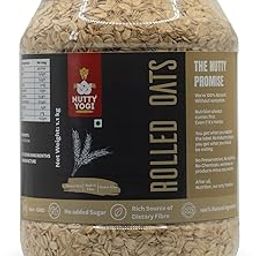 Nutty Yogi Gluten Free Rolled Oats Jar | 1.2 kg pack | Quick & Instant Oats | Healthy Breakfast Cereal Specially For Baking, Granola & Oatmeal | Rich in Protein-image-1
