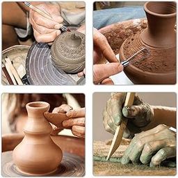 CALANDIS™ 18 Pieces/Set Wooden Handle Pottery Ceramic Clay Sculpture Carving Modeling Dotting Tool Shaper Pen-image-23
