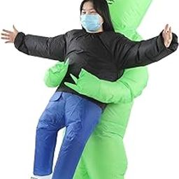 ELBME® Alien Carry People Cosplay Outfit, Waterproof Innovative Inflatable Alien Rider Costumes Lightweight Durable Fun For Cosplay Partiy (Kid 120?140Cm), Green,polyester material-image-30