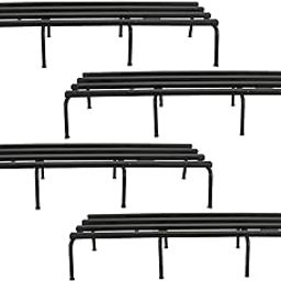 DECOWORLD || Metal Planter Stand || Plant Stand for Pots|| Outdoor Plant Stand || Black (Set of 4)-5
