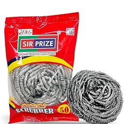 Sir Prize Stainless Steel Scrubber 40gm Non-Rusting Wire Scrubbers for Tough Stain Removal |Kitchen Oily Steel Glassware Aluminium Dishes Plates Utensils Cleaning, Set of 10-image-35