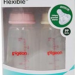 Pigeon Peristaltic Nursing Bottle Twin Pack (Pink/White) - 200 ml-image-73