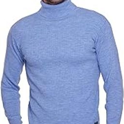 Men's 100% Acrylic High Neck Ribbed Winter Wear Regular Fit Casual Full Sleeve Solid Sweater-image-99