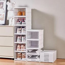 TIED RIBBONS Shoe Rack (6-Layer) Foldable Sneakers Box Storage Organizer for Shoe, Slippers Multipurpose Cabinet Organize for Men, Women Heels, Loafers, Sneakers, Flip-Flops (White)-14