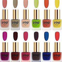 Volo Velvet Dull Matte Nail Polish Combo in Wholesale Rate(Light Peach, Sand Nude, Nude,Magenta, Maroon, Passion Pink, Dark Coffee, Blue, Coral 96 ml) Pack of 12-image-60