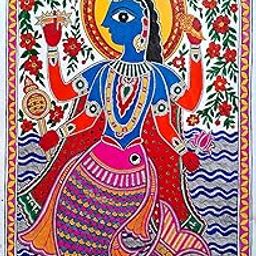 Matsya Avatar | Vishnu Dashavtar | first incarnation of Lord Vishnu | Madhubani Art | Handmade with Nib and Brush | Authentic Madhubani Art-image-90