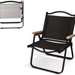 Hakily Alloy Steel Portable Foldable Chair Outdoor Furniture Compact Chair Aluminum with Armrests for Travel Camping/Fishing Picnic/Ultralight Low Beach Concert Camping Folding Chair Khakhi, Medium-picture-28