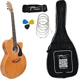 PS Signature 41inch Acoustic Guitar (Wooden Matte Color) Free 1 set Strings, 3 Picks, Bag & Belt)-59