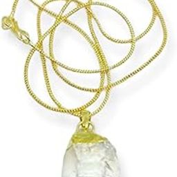 Natural Lab Certified Herkimer Diamond Pendant with Golden Chain Herkimer Diamond Crystal Pendant with Lab Certified Certificate (Diamond Weight :- 43 Carat)-image-6