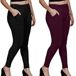 Fancy Pocket Jeggings for Girls (Age 14 to 18) & Women (Hip Size 26 to 34) // Fabric - Soft Bun Cotton // Fit - Slim Fit Ankle Length // 2 Combo Pack // Please Refer The Size Chart Image First-image-22