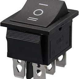 CentIoT - SQUARE Black Button DPDT 3 Position - KCD4 ON-OFF-ON 16A 250VAC / 20A 125VAC 6 Pin - Light Rocker Power Switch - for Car Auto Boat Truck (BLACK)-image-52