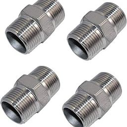 HYDUR™ CP Hex Nipple 1/2 Inch to 1/2 Inch Male Threaded SS for connecting two Threaded Pipes or fittings PACK OF (4)-image-62