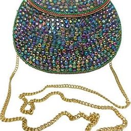 Shakuntala Vintage Bridal Women's Antique Brass Purse Ethnic Handmade Metal Clutch Bag Multocolor-image-13