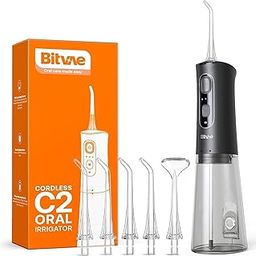 Bitvae C2 Cordless Water Dental Flosser for Teeth Cleaning – 260ML Portable Oral Irrigator, USB Rechargeable, 3 Modes, 6 Jet Tips, IPX7 Waterproof Electric Floss Pick for Home & Travel, Black-31