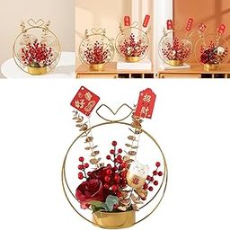 MERISHOPP Flower Basket Ornament Decoration Festival Harvest for Living Room Style B| Artificial Flower Bouquet | Floral Décor for Home-image-54
