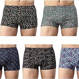 Men's Cotton Originals Trunk Snug Fit Solid Innerwear - Crazy Trunk (Pack of 5) Printed Brief-10
