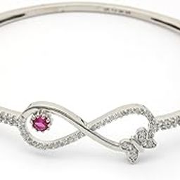925 Sterling Silver Stylish Infinity Kada Bracelet | Pure Rhodium Plated Cubic Zirconia Anti Tarnish Hypoallergenic Kada for Women |Valentine Gift for Women | Certificate of Authenticity-image-8