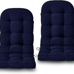 HOMELYSIAN Adirondack Chair Cushions Set of 2, Non-Slip High Back Patio Chair Cushions for Outdoor Furniture, Water-Resistant Adirondack Cushions with Ties, 45 x 19 x 4.5 inch, Navy-16