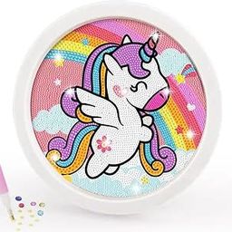 AC DIY 5D Diamond Painting Kit for Kids Rainbow Mermaid Diamond Art Supplies Arts and Crafts Painting with Frame & Tool Unicorn Diamond Painting Art Kits for Children Unicorn DIY Desk Decor-picture-19