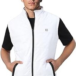 Men's Nylon Sleeveless Zippered Standard Length Puffer Jacket-image-94